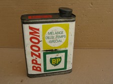  Ancien bidon d'huile BP ZOOM carburant mobylette solex , vide .