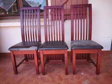 LOT de six chaises de salle à manger en bois massif Wengé