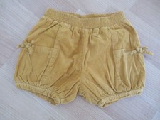 DPAM SHORT FILLE 18 MOIS JAUNE SAFRAN EN VELOURS EXCELLENT ETAT