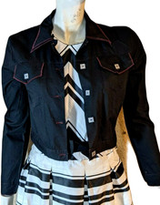 ? Biche de Bere Taille 34  ? bolero gilet veste courte noir rouge femme