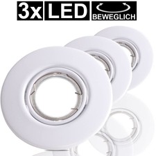 3x Luminaire à Encastrer Plafonnier Projecteur Pivotant LED de Salon Blanc Rond
