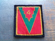 INSIGNE TISSU patch  4° Division d’Infanterie Française en bel état