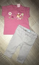 Charlotte Aux Fraises Okaidi 6 MOIS Fille  : T Shirt Rose + Pantalon Gris TBE