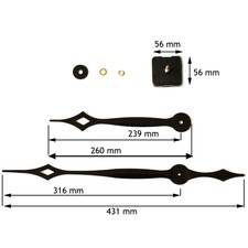 Mécanisme Horloge de Gare Aiguilles XXL Mouvement Quartz Pendule Vintage Murale