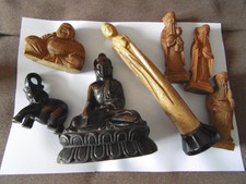 lot brocante personnages bois divers