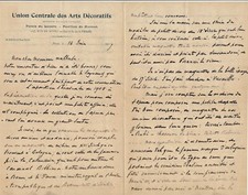 Georges BERGER Art décoratifs exposition théâtrale 4 lettres autographe signées