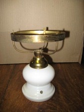 pied de lampe de chevet, opaline de marché blanche à électrifier