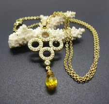 Sublime collier Pendentif Cristal de Swarovski - plaqué or