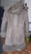 Manteau Luxe 36 Peau Fourrure Mouton Très Chaud Beige Montagne Grand froid