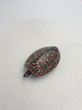 Cachemire? papier mâché laqué petite tortue bijou POT PEINT MAIN noir Geom