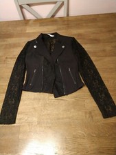 Candies XS Black Long Sleeve Lace Moto Jacket