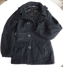 MAGNIFIQUE MANTEAU MADEMOISELLE DDP 14 ANS DUFFLE COAT BLEU VESTE HIVER CAPUCHE