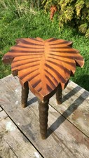 Magnifique vintage en bois fait à la main Palm Tree pied tabouret siège *