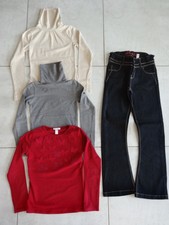 ensemble hiver fille 10 ans: Okaidi= 2 sous pull, TS, pantalon jeans