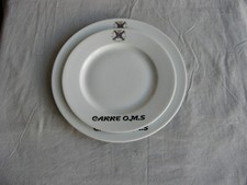 Ensemble assiette plate et dessert Marine Nationale Officiers Porcelaine Limoges
