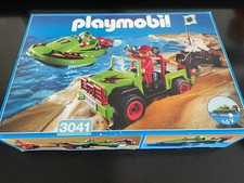 PLAYMOBIL - Boite N° 3041 - Jeep et remorque Bateau SpeedBoat + moteur à pile