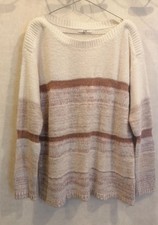 Pull tout doux blanc et rose T40/42 LH by La Halle (2208042)