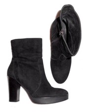 DONNA PIU bottines zippées cuir daim noir P 38 TBE