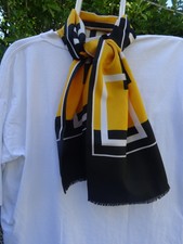 FOULARD ECHARPE VINTAGE FORMES GEOMETRIQUES 27cm x116cm