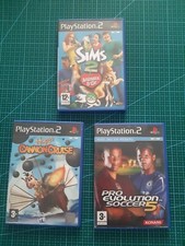 lot jeu ps2 sim 2, pro évolution soccer 5, hugo cannon cruise