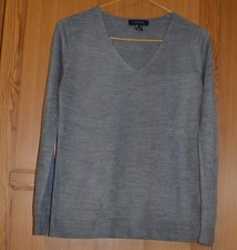 PULL FEMME Marque ATMOSPHERE - Taille 36 couleur gris manches longues - Col en V