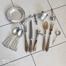 Couverts Divers Métal Argenté Timbale Passe Thé Pince Cuillères Coupelle 