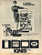 PUBLICITE  1967   IGNIS  lave linge lave vaisselle réfrigérateur