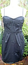 Robe bustier/bretelles H&M en satin noir T. 38/40 NEUVE