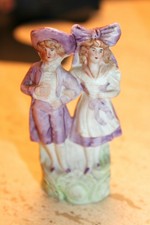 couple alsacien porcelaine biscuit polychrome ancien marqué 2411 3/0 collection