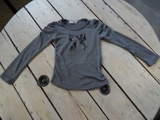 Pull manches longues gris anthracite nœud dentelle CHARLIE & PRUNE Taille 5 ans