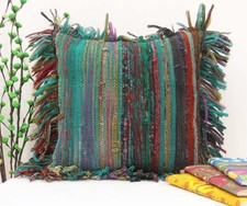 Neuf Handmade Tapis Indien Oreiller Chindi Multi Pure Coussin Coton Coverrag ♥