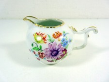 Ancien Pot à Crème Porcelaine Fine de Suisse Langenthal 1939 Décor Fleurs Or Fin