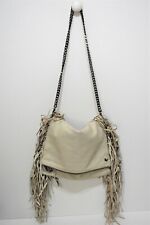 Zadig et Voltaire, Sac pochette " Rock " porté épaule ou bandoulière, cuir écru