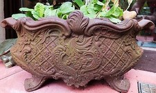 Grand fer fleurs Coque Plantez Pot Pots Maison Jardin Château Park Antik