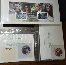Princess Diana and William and Kate Engagement Coins and stamp collection mint 