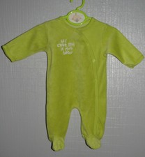 ~ 3 mois BOUGLI BOUGLA - VAL24 ~ Pyjama en velours jaune brodé Garçon ~ 