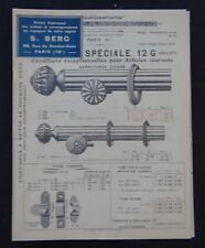 Ancien catalogue BALIGAN & MICHENAUD BERG tringle porte-chapeau hydrothérapie