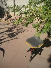 Vintage 11" x 11" Top Upholstered Wooden Stool Seat with 3 Ornate Legs USA