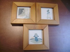 Lot de 3 mini cadres à poser en bois naturel mesurant 9,4 cm X 9,4 cm