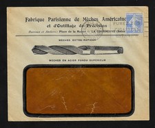 LETTRE COVER FRANCE AD PUBLICITAIRE ILLUSTRÉE OUTILLAGE MÈCHE ACIER 1932 / 1 