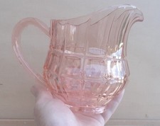 Ancien Pichet Pot à eau Vin Verre Rose / Art de la table Cuisine Déco