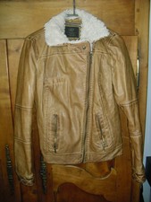 blouson femme Zara simili cuir camel taille s