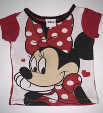 Disney Minnie Mouse T Shirt Infants 18M Short Sleeve T Shirt Red Black White