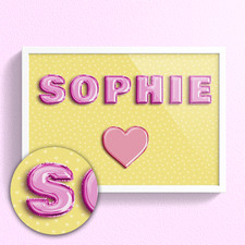 Personnalisé Nom Imprimé Ballon Baby Nursery Kids Wall Art Poster Garçon Fille Cadeau