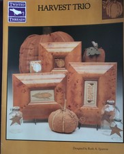 Twisred Threads   -  Harvest Trio - point de croix (pumpkin, bird, alphabet)