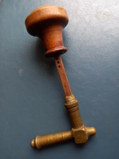 Poignée de porte XIXè. cuivre & bois   
