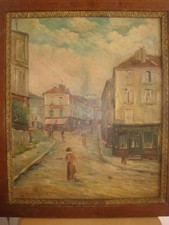tableau Ecole de Montmartre  Rue Norvins Butte Montmartre Paris Sacré Coeu