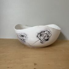 Saladier Design Estampillé Faïence de Niderviller Effet Mat Modèle Rose-Noire