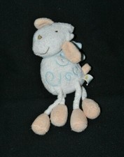 Peluche doudou mouton bébé BEBE CONFORT blanc bleu spirale grelot 25 cm  TTBE