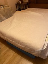 ANCIENNE COUVERTURE ALAISE DE LIT ÉTÉ HIVER PURE LAINE VIERGE 